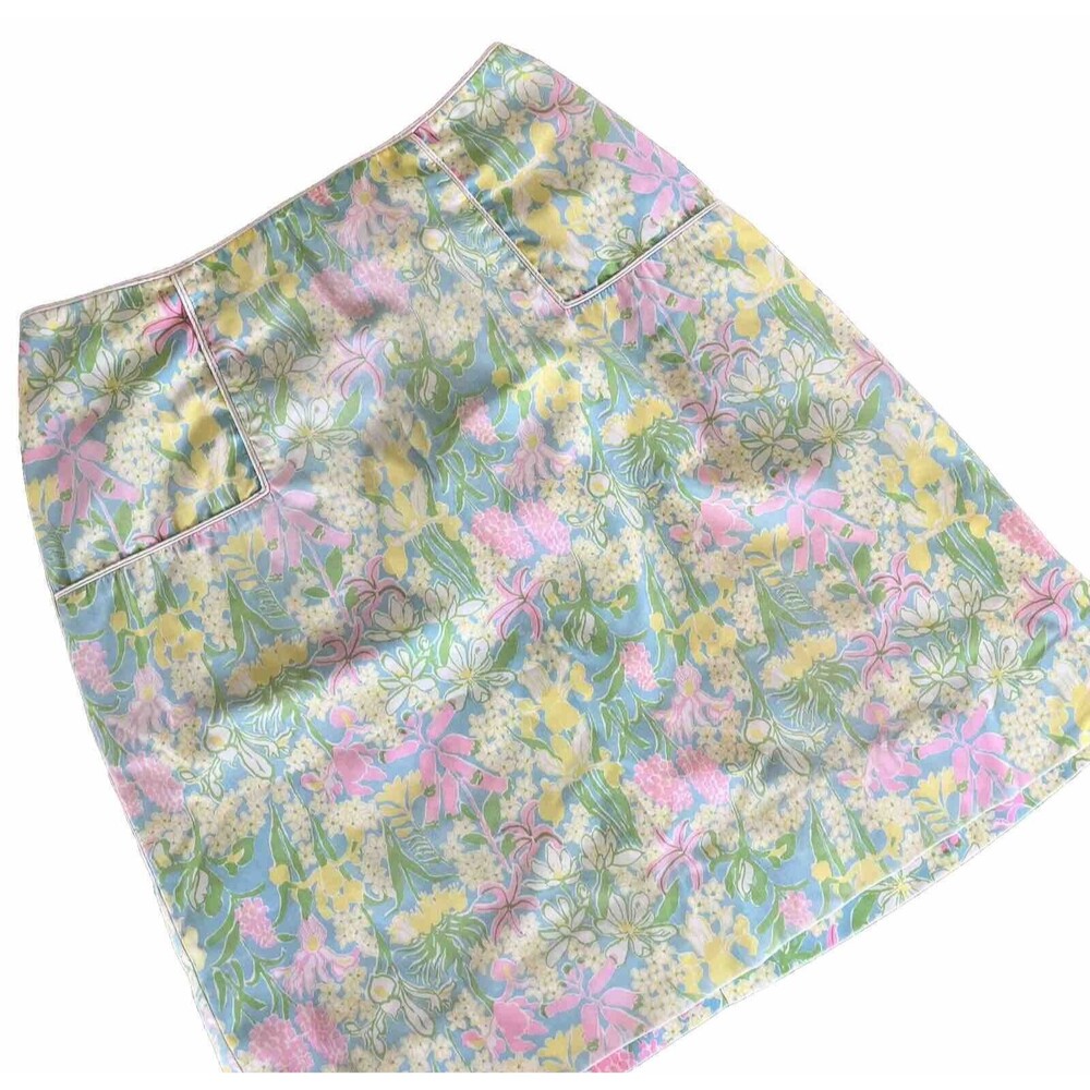 Vintage RARE 60s 70s The Lilly Pulitzer High Waist Floral A-Line Skirt Size 8